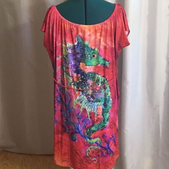 NWOT LEOMA LOVEGROVE dress in small with seahorse designs front & back - Picture 9 of 12